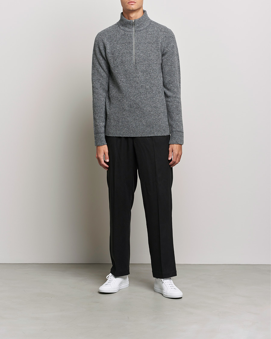 Homme | Pulls Et Tricots | Filippa K | Andrew Yak Zip Sweater Mid Grey Melange