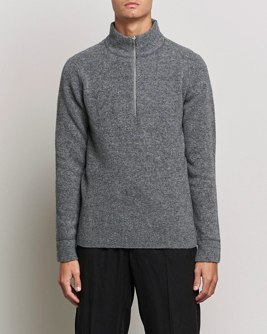 Homme | Pulls Et Tricots | Filippa K | Andrew Yak Zip Sweater Mid Grey Melange