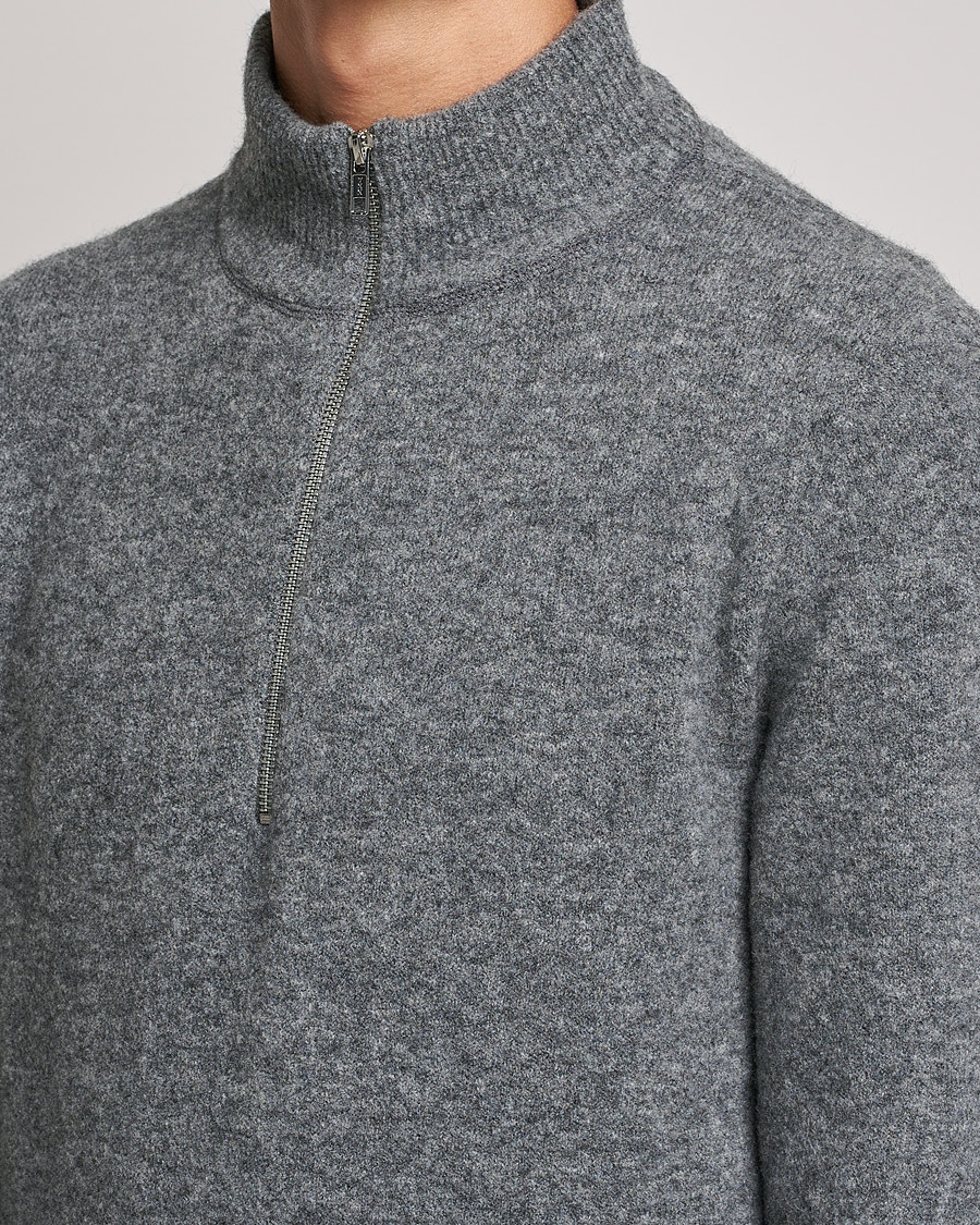 Homme | Pulls Et Tricots | Filippa K | Andrew Yak Zip Sweater Mid Grey Melange