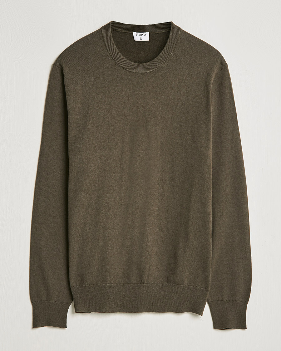 Homme | Pulls Et Tricots | Filippa K | Cotton Merion Sweater Dark Forest Green