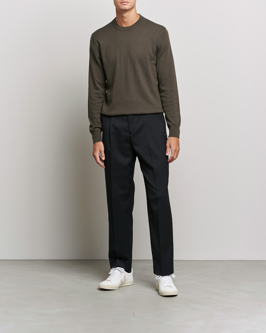Homme | Pulls Et Tricots | Filippa K | Cotton Merion Sweater Dark Forest Green