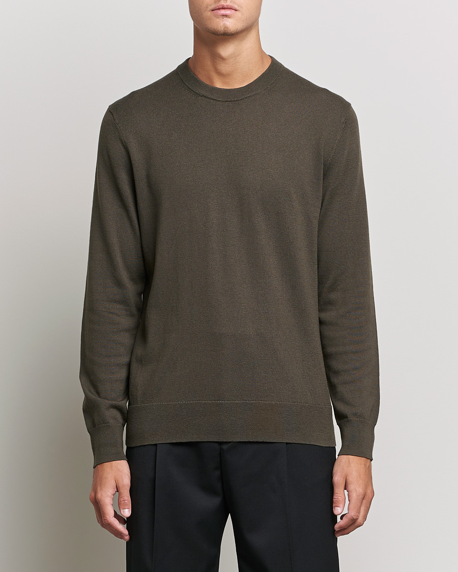 Homme | Pulls Et Tricots | Filippa K | Cotton Merion Sweater Dark Forest Green