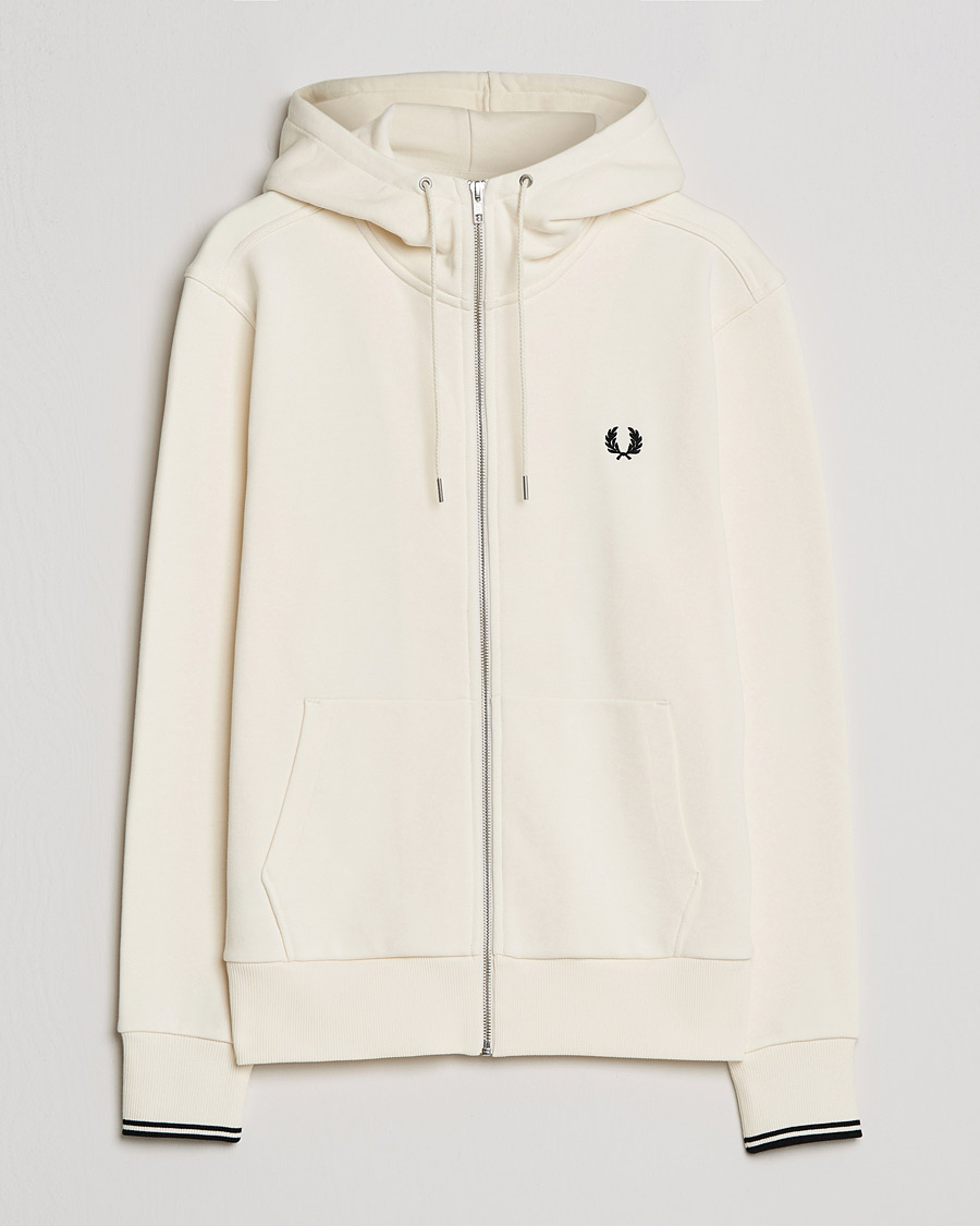 Homme | Pulls Et Tricots | Fred Perry | Hooded Zip Sweatshirt Ecru