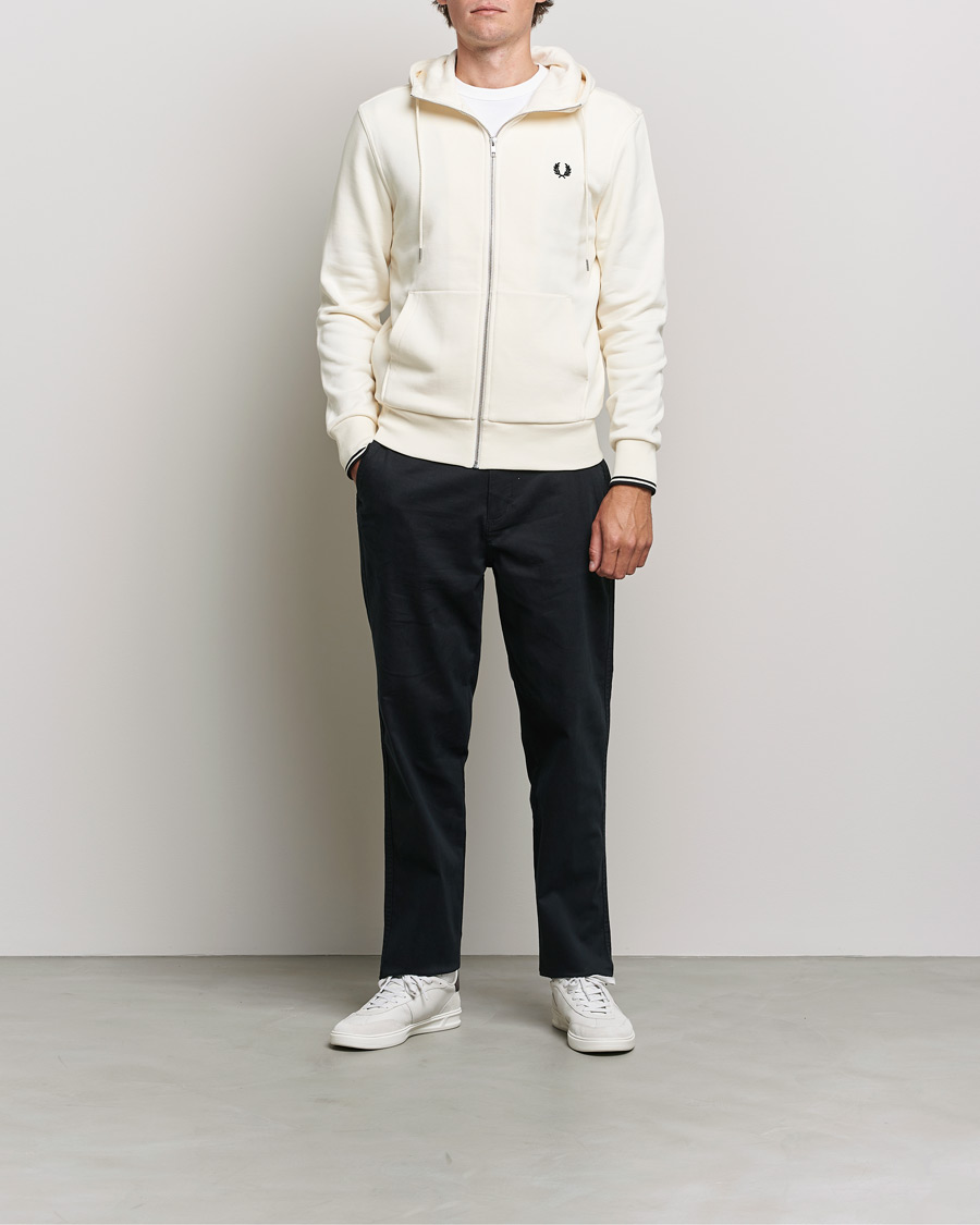 Homme | Pulls Et Tricots | Fred Perry | Hooded Zip Sweatshirt Ecru