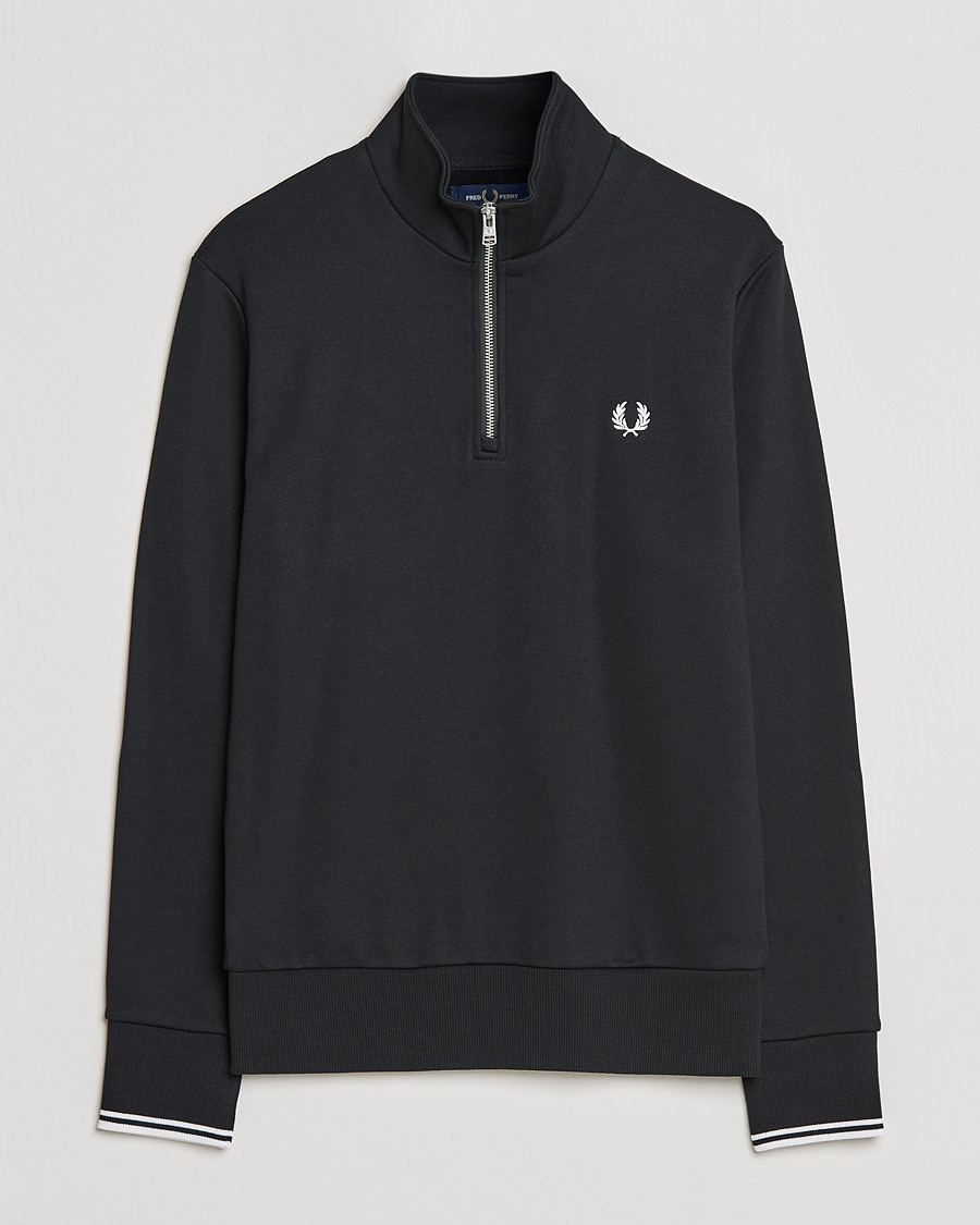Homme | Pulls Et Tricots | Fred Perry | Half Zip Sweatshirt Black