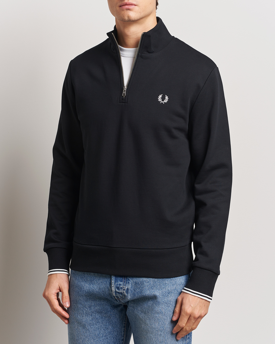 Homme | Pulls Et Tricots | Fred Perry | Half Zip Sweatshirt Black