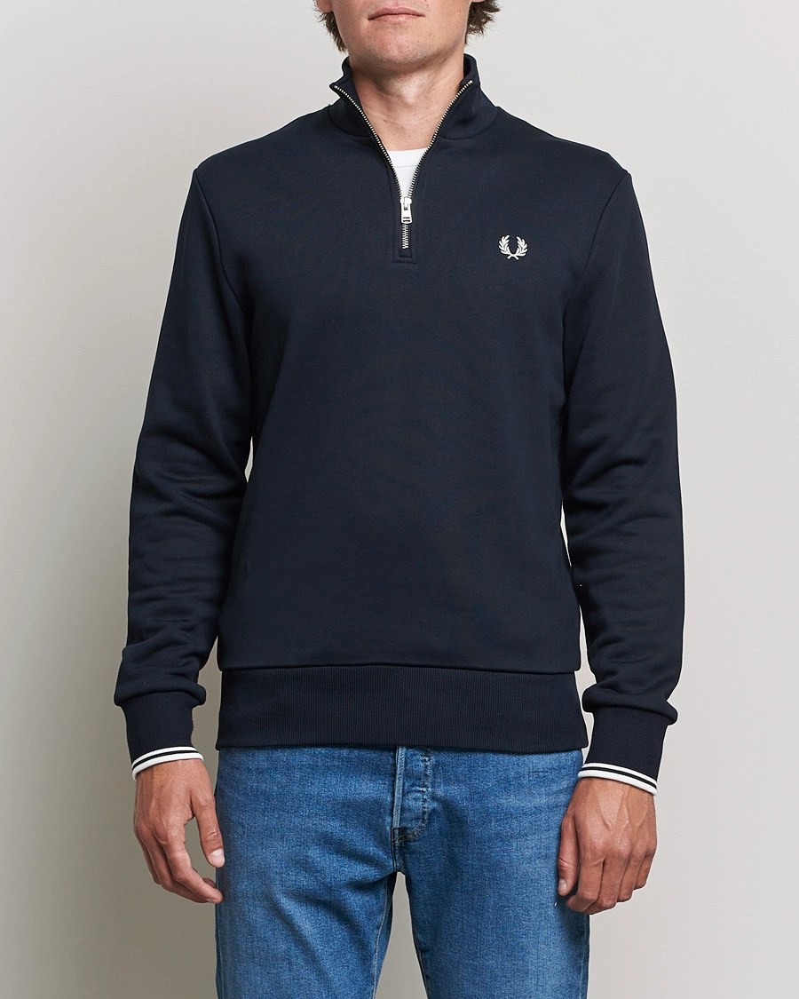 Homme | Fred Perry | Fred Perry | Half Zip Sweatshirt Navy