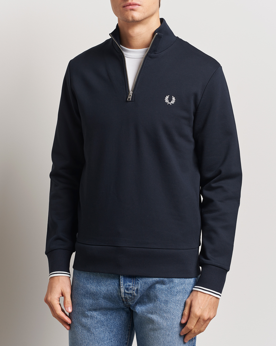 Homme | Pulls Et Tricots | Fred Perry | Half Zip Sweatshirt Navy