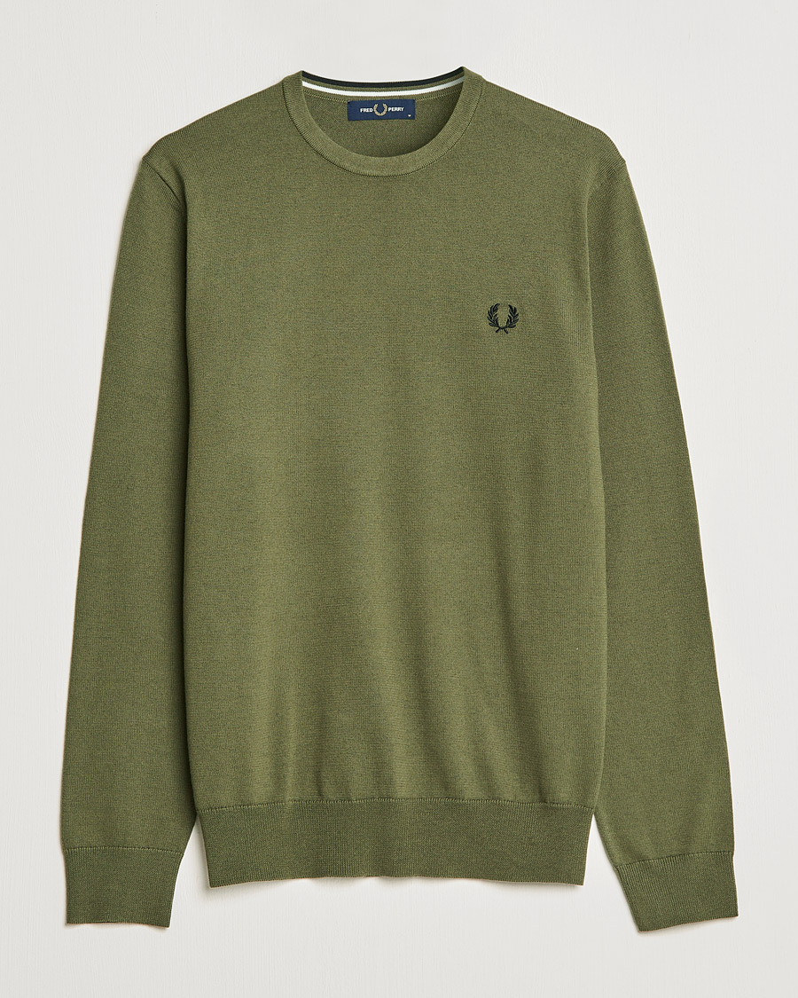 Homme | Pulls Et Tricots | Fred Perry | Classic Crew Neck Jumper Uniform Green