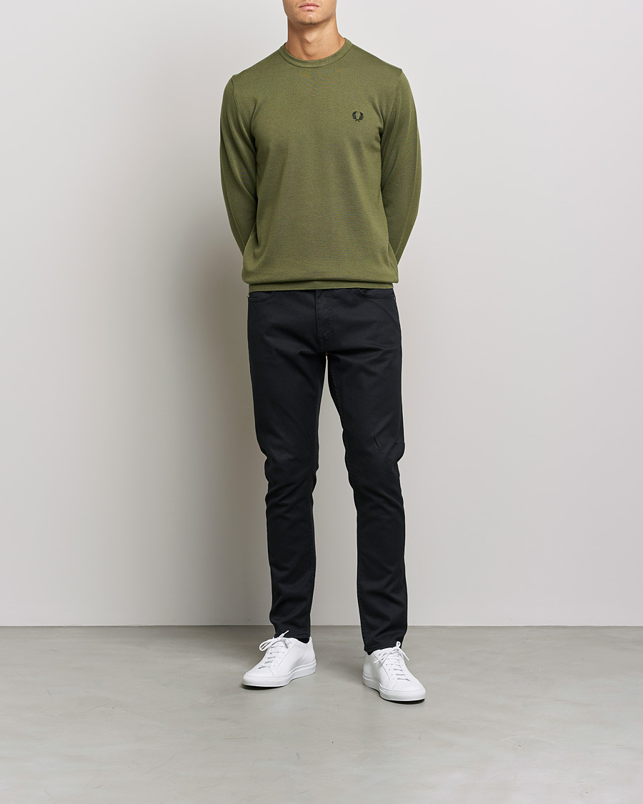 Homme | Pulls Et Tricots | Fred Perry | Classic Crew Neck Jumper Uniform Green