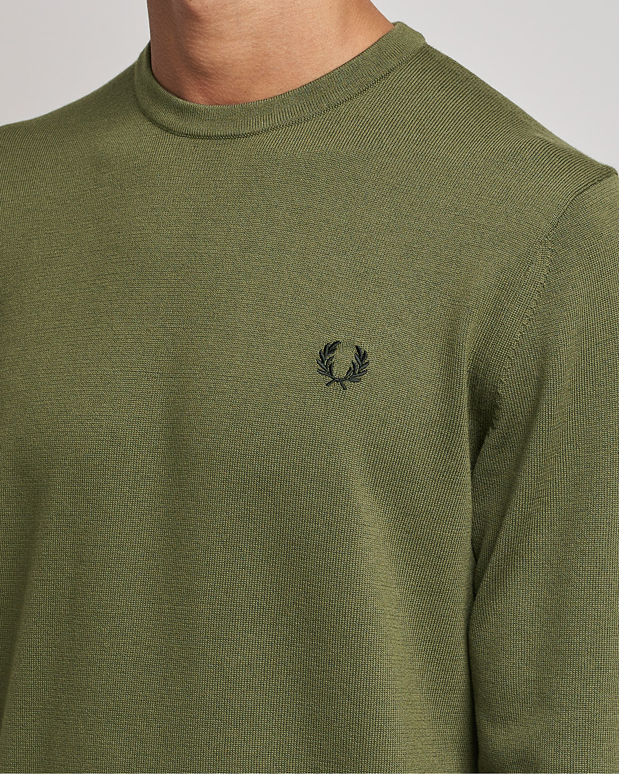 Homme | Pulls Et Tricots | Fred Perry | Classic Crew Neck Jumper Uniform Green