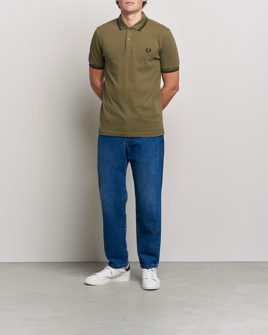 Homme | Polos | Fred Perry | Twin Tipped Shirt Uniform Green