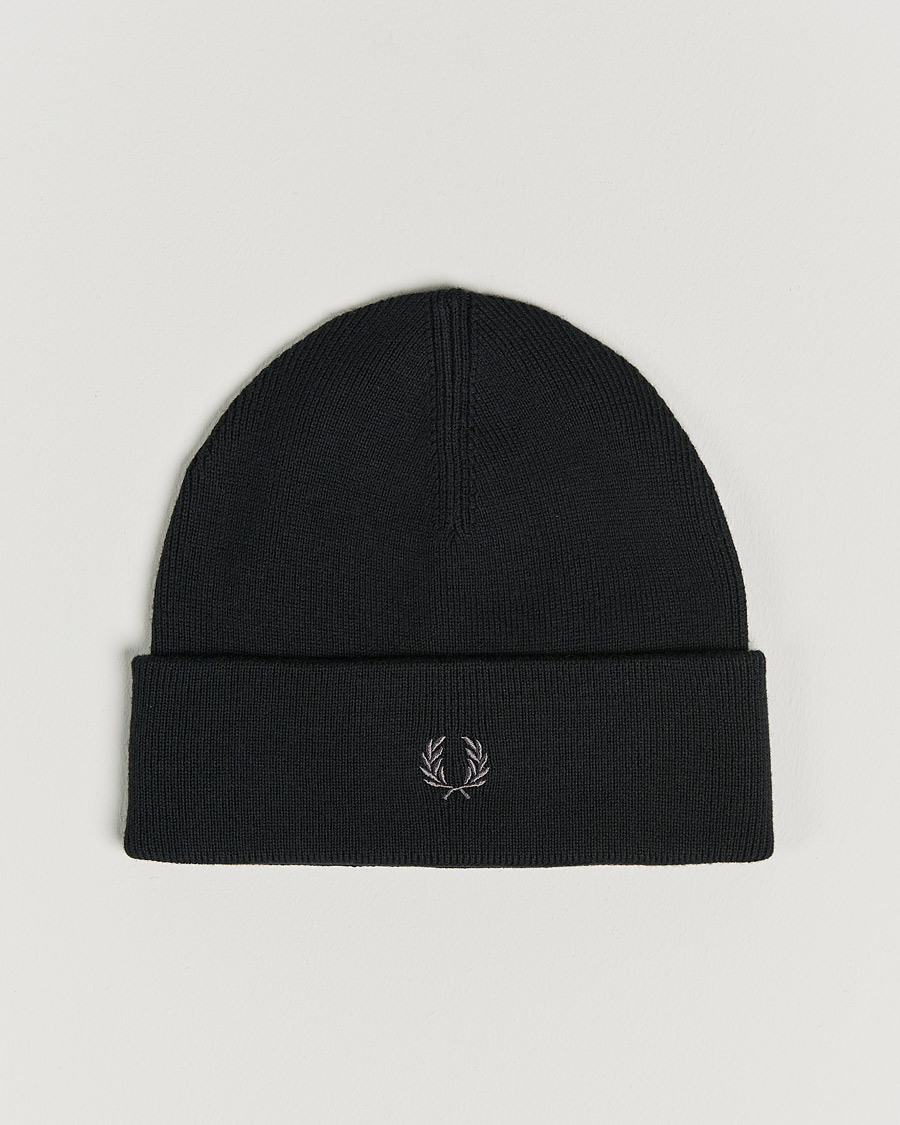 Homme | Fred Perry Merino Wool Beanie Black | Fred Perry | Merino Wool Beanie Black