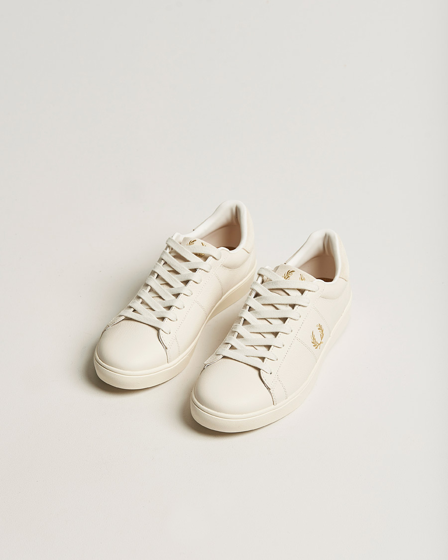 Homme | Fred Perry Spencer Tumbled Leather Sneaker Ecru | Fred Perry | Spencer Tumbled Leather Sneaker Ecru
