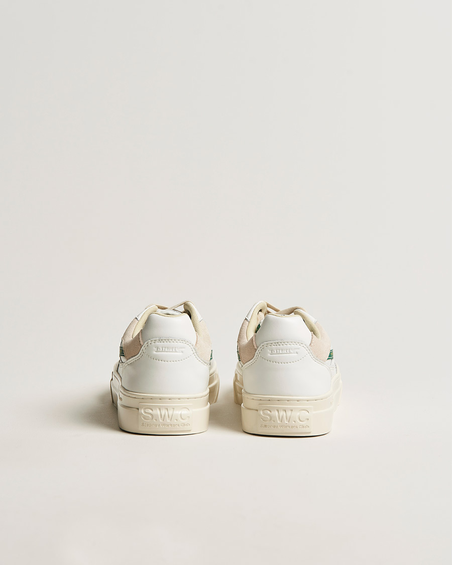 Homme | Stepney Workers Club Pearl S-Strike Leather Sneaker White Green | Stepney Workers Club | Pearl S-Strike Leather Sneaker White Green