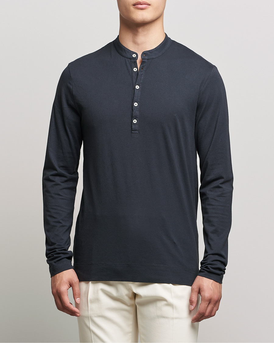 Homme | Pulls Et Tricots | Massimo Alba | Hawai Cotton/Cashmere Henley Washed Black