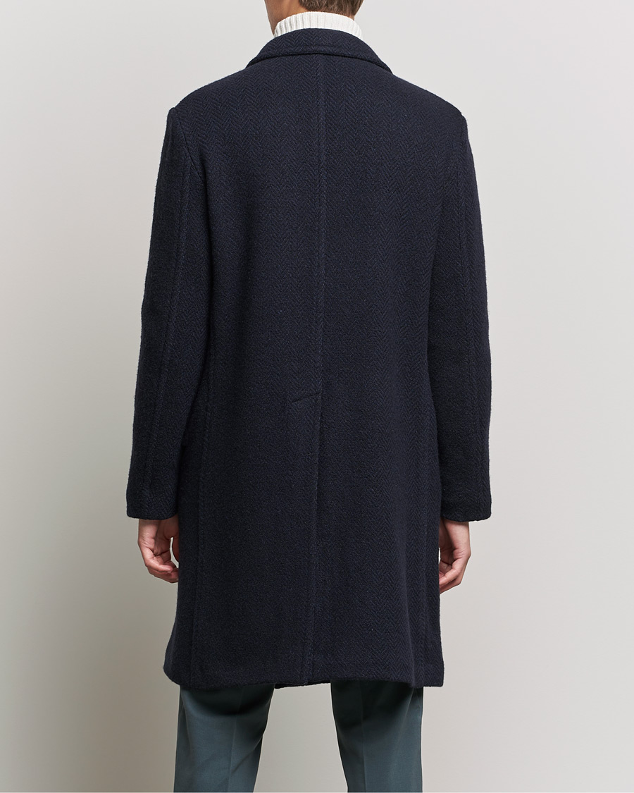 Homme | Manteaux Et Vestes | Massimo Alba | Oversize Wool Herringbone Coat Dark Navy