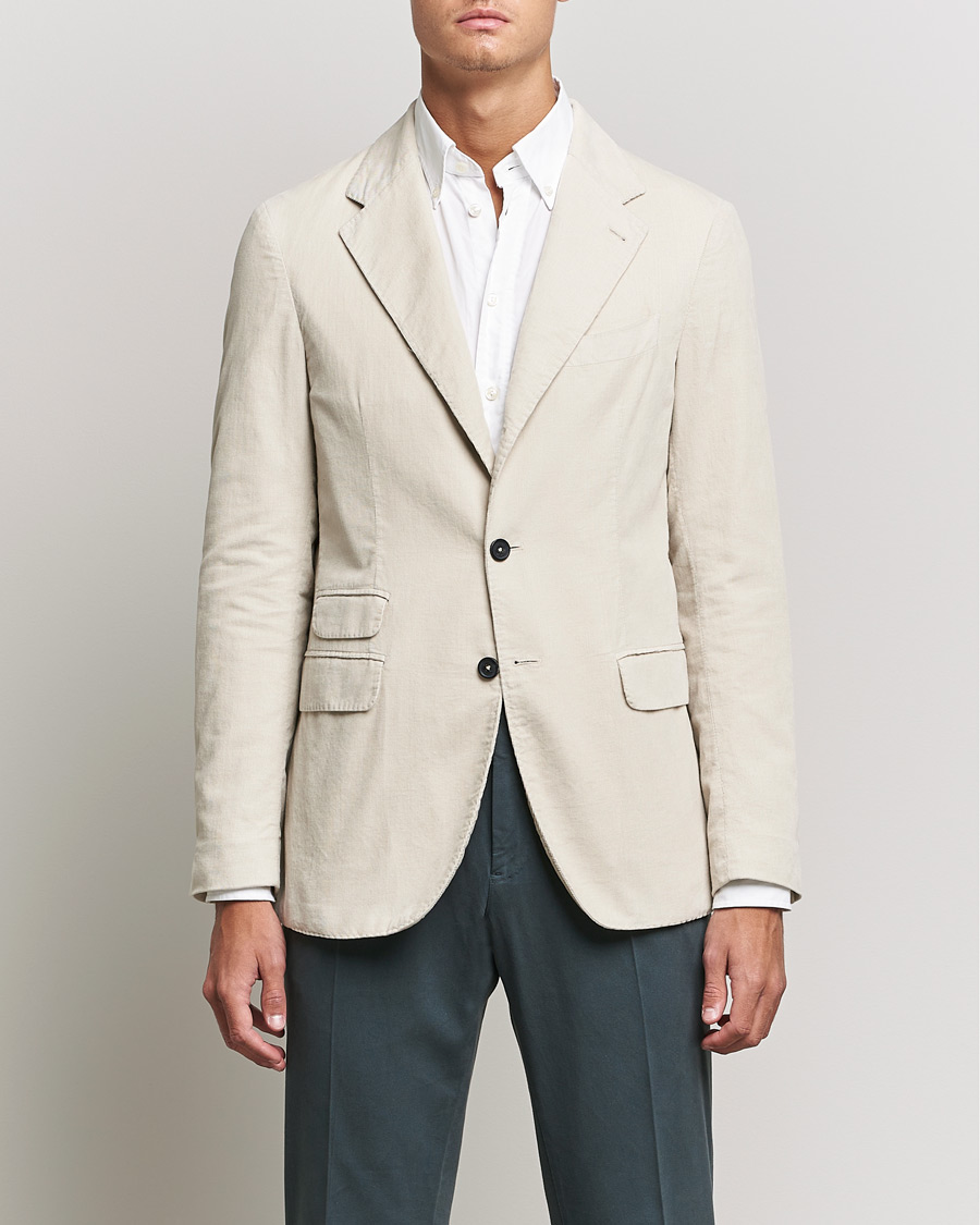 Homme | Blazers | Massimo Alba | Baby Corduroy Blazer Chalk