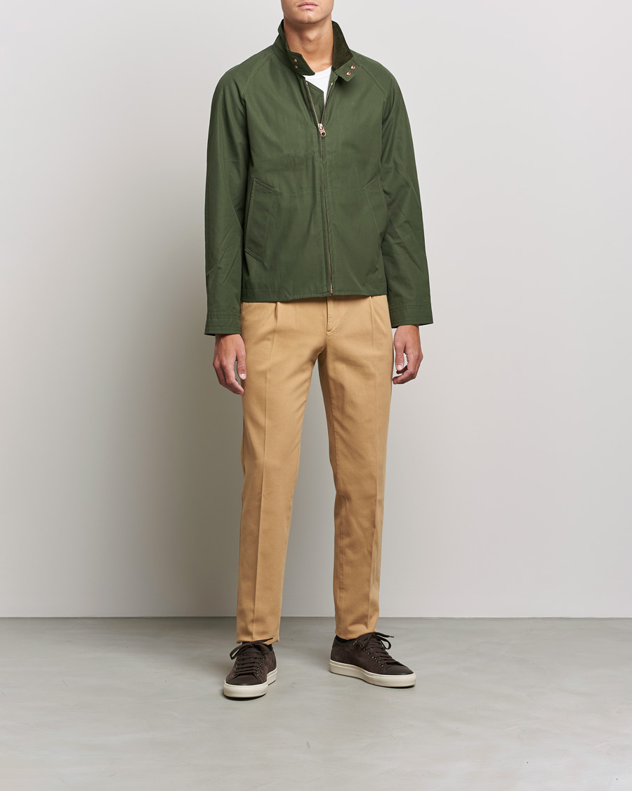 Homme | Pantalons | PT01 | Slim Fit Pleated Cotton Stretch Chinos Khaki