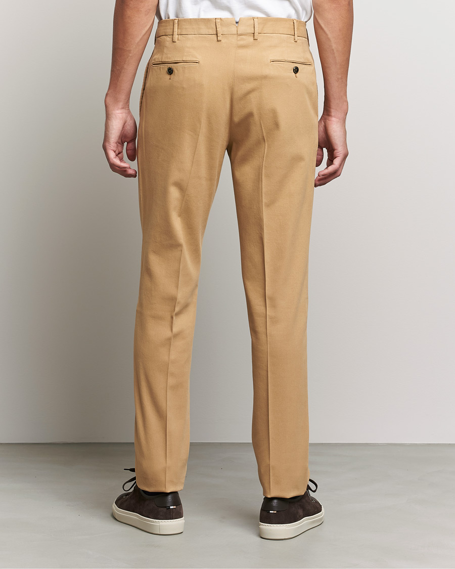 Homme | Pantalons | PT01 | Slim Fit Pleated Cotton Stretch Chinos Khaki