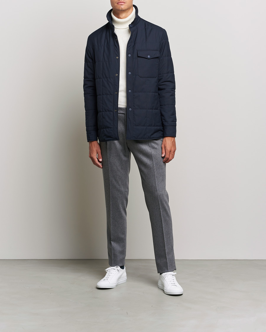 Homme | Pantalons | PT01 | Slim Fit Pleated Flannel Trousers Light Grey