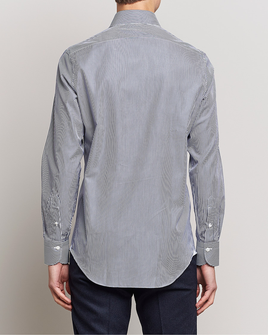 Homme | Chemises | Finamore Napoli | Milano Slim Dress Shirt Light Blue Stripe