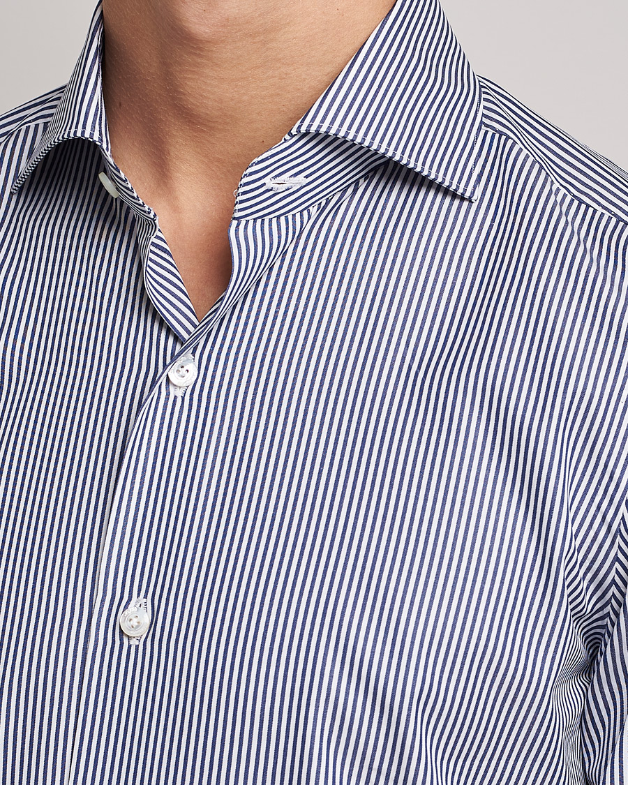 Homme | Chemises | Finamore Napoli | Milano Slim Dress Shirt Light Blue Stripe