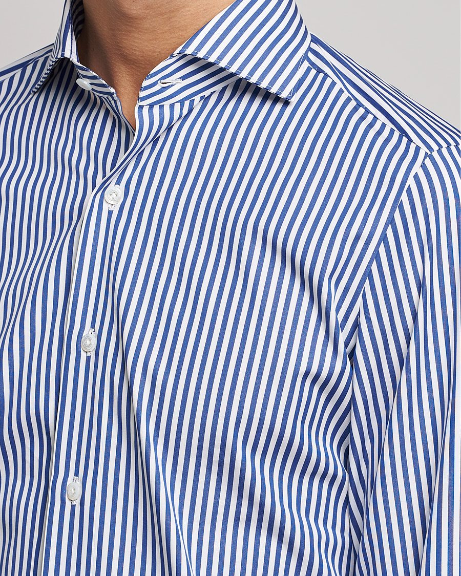 Homme | Chemises | Finamore Napoli | Milano Slim Dress Shirt Blue Stripe