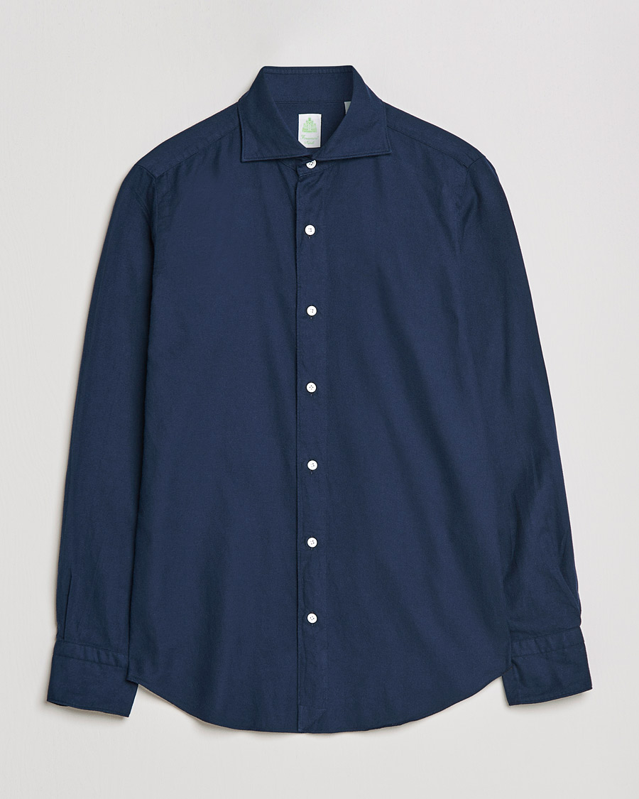 Homme | Chemises | Finamore Napoli | Tokyo Slim Flannel Shirt Navy