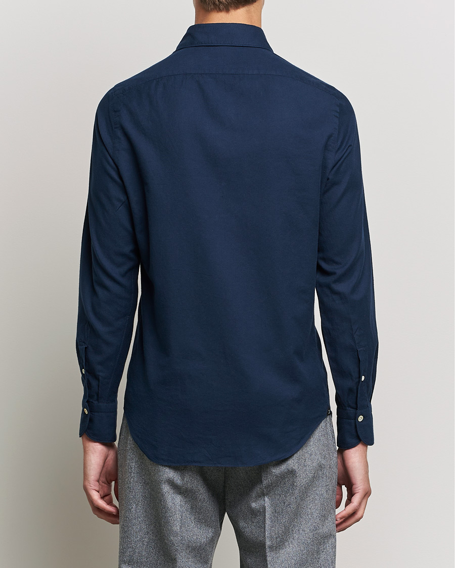 Homme | Chemises | Finamore Napoli | Tokyo Slim Flannel Shirt Navy