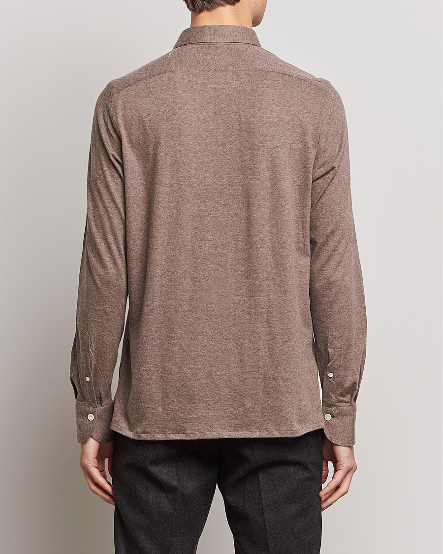 Homme | Pulls Et Tricots | Finamore Napoli | Orlando Cashmere Blend Long Sleeve Polo Brown