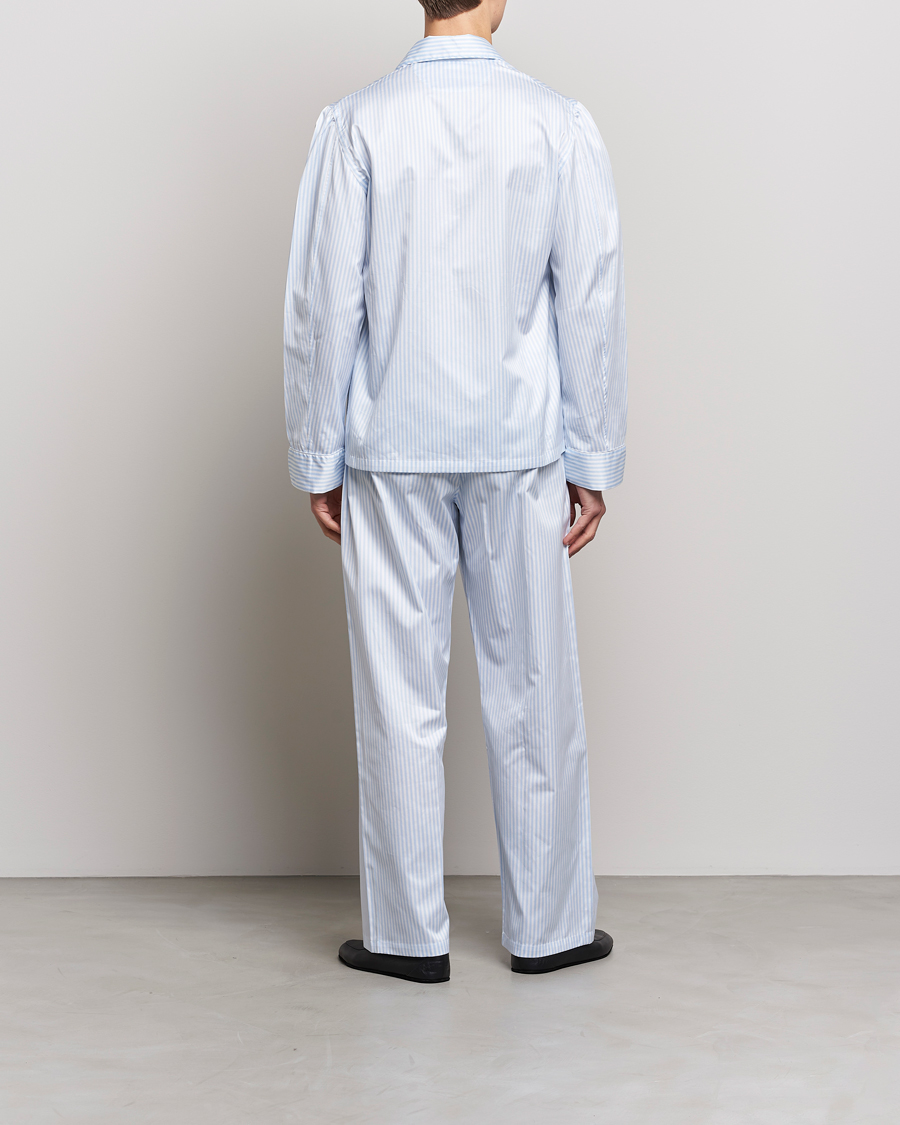 Homme | Peignoirs Et Pyjamas | Finamore Napoli | Ponente Popeline Pyjamas Light Blue Stripe