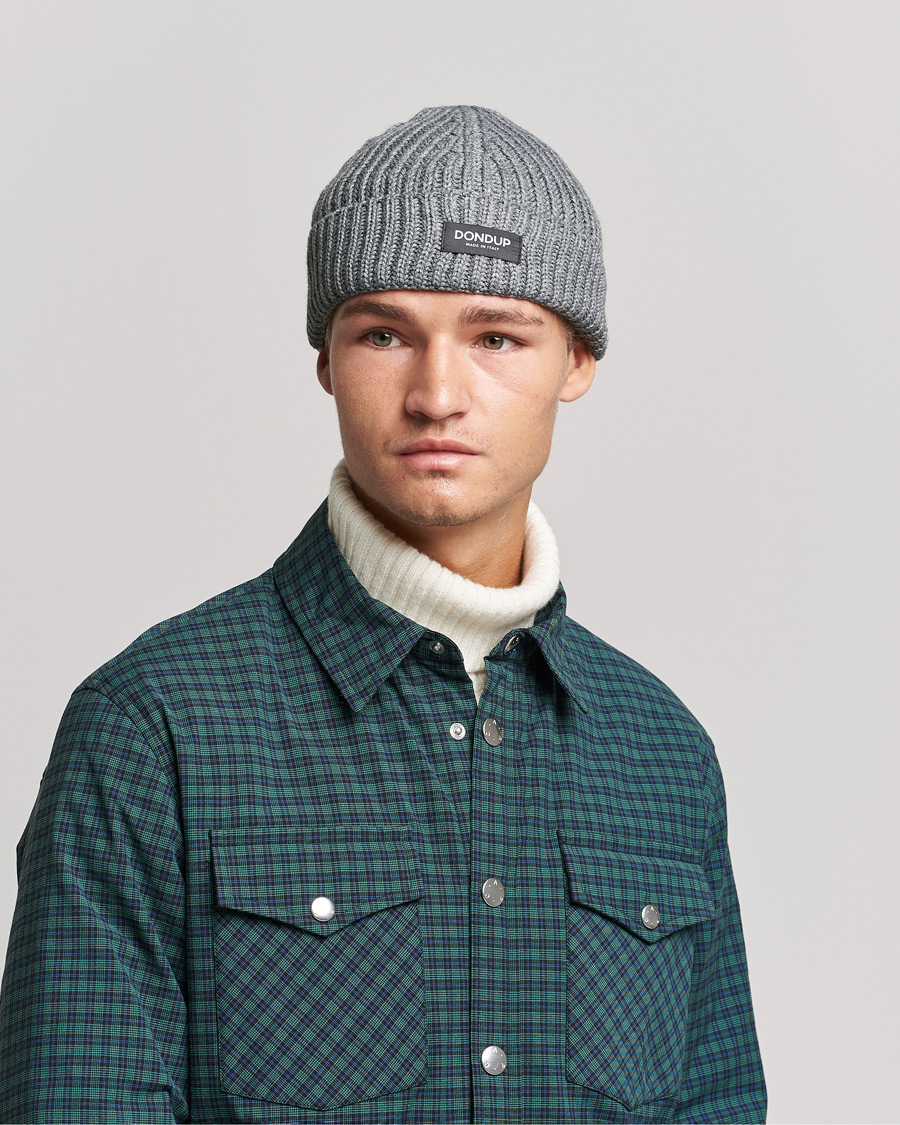 Homme |  | Dondup | Ribbed Beanie Light Grey