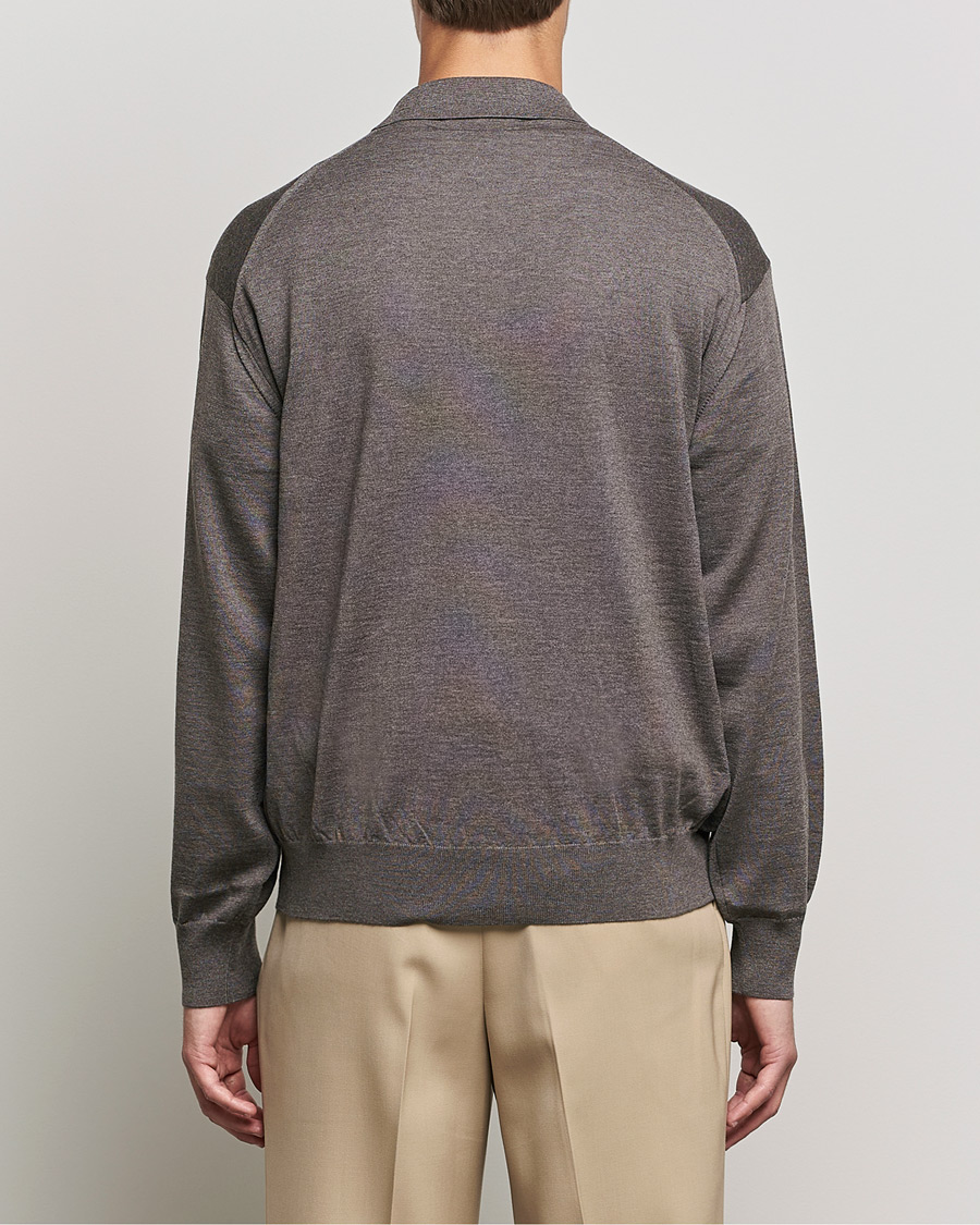 Homme | Pulls Et Tricots | Auralee | Knitted Wool Polo Dark Brown