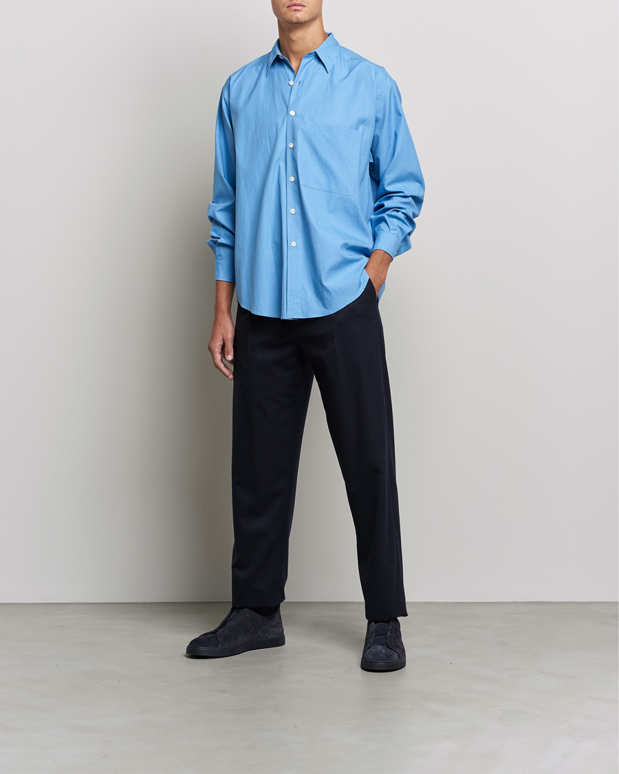 Homme | Chemises | Auralee | Finx Twill Shirt Clear Blue