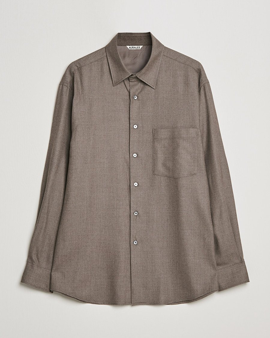 Homme | Chemises | Auralee | Super Light Wool Shirt Dark Brown