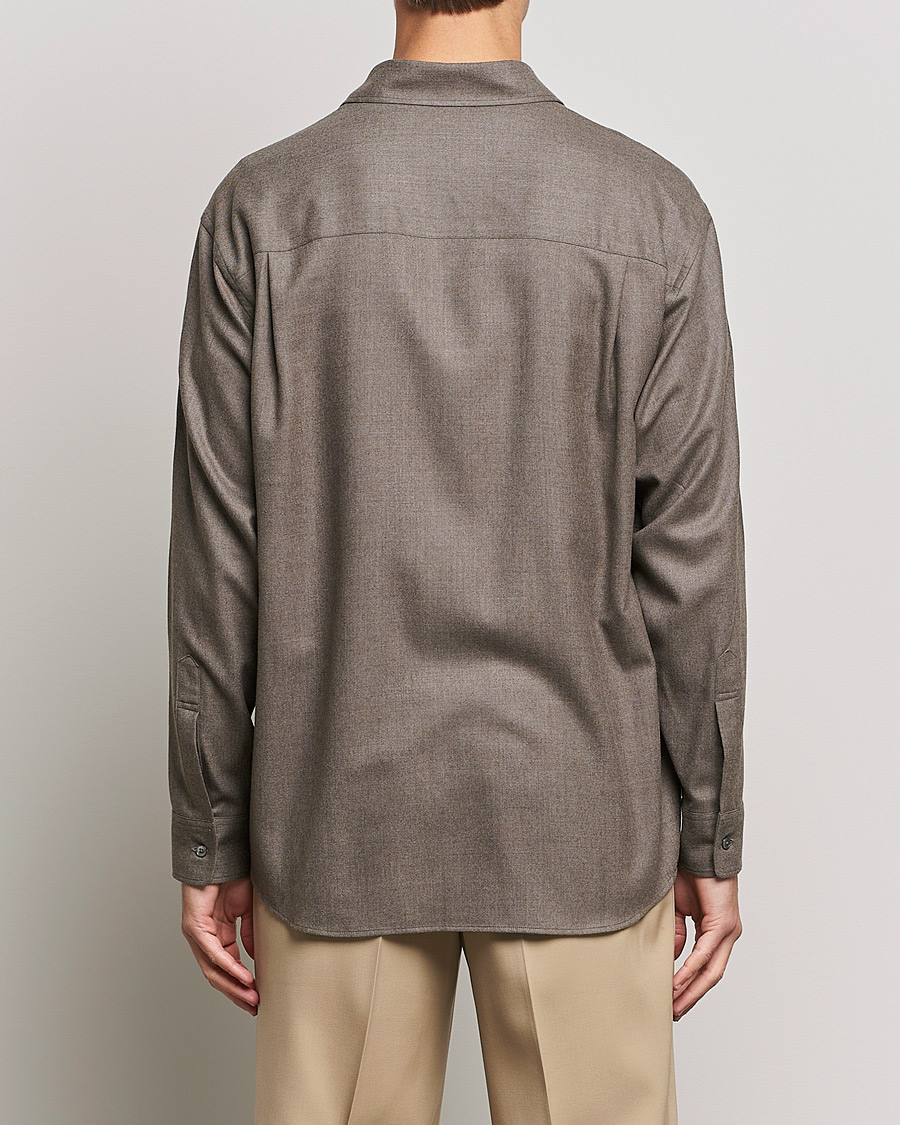 Homme | Chemises | Auralee | Super Light Wool Shirt Dark Brown