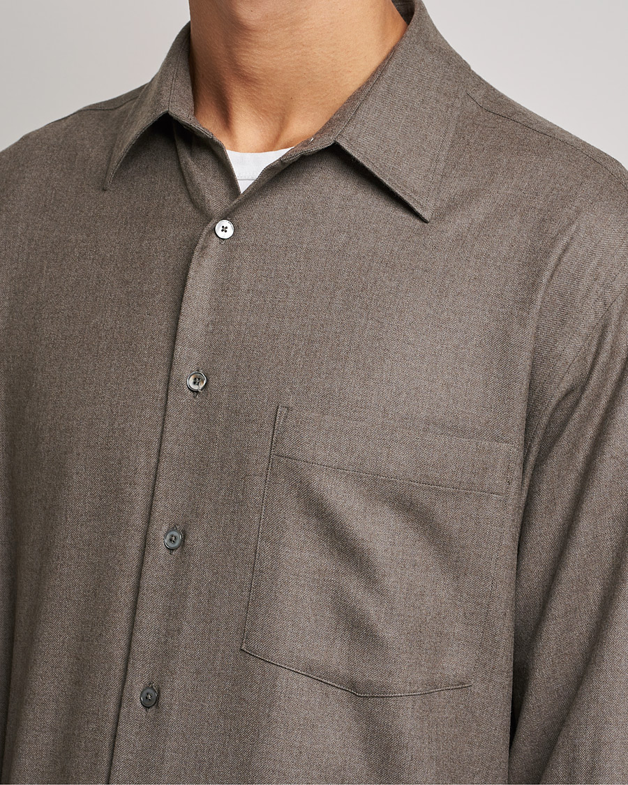 Homme | Chemises | Auralee | Super Light Wool Shirt Dark Brown
