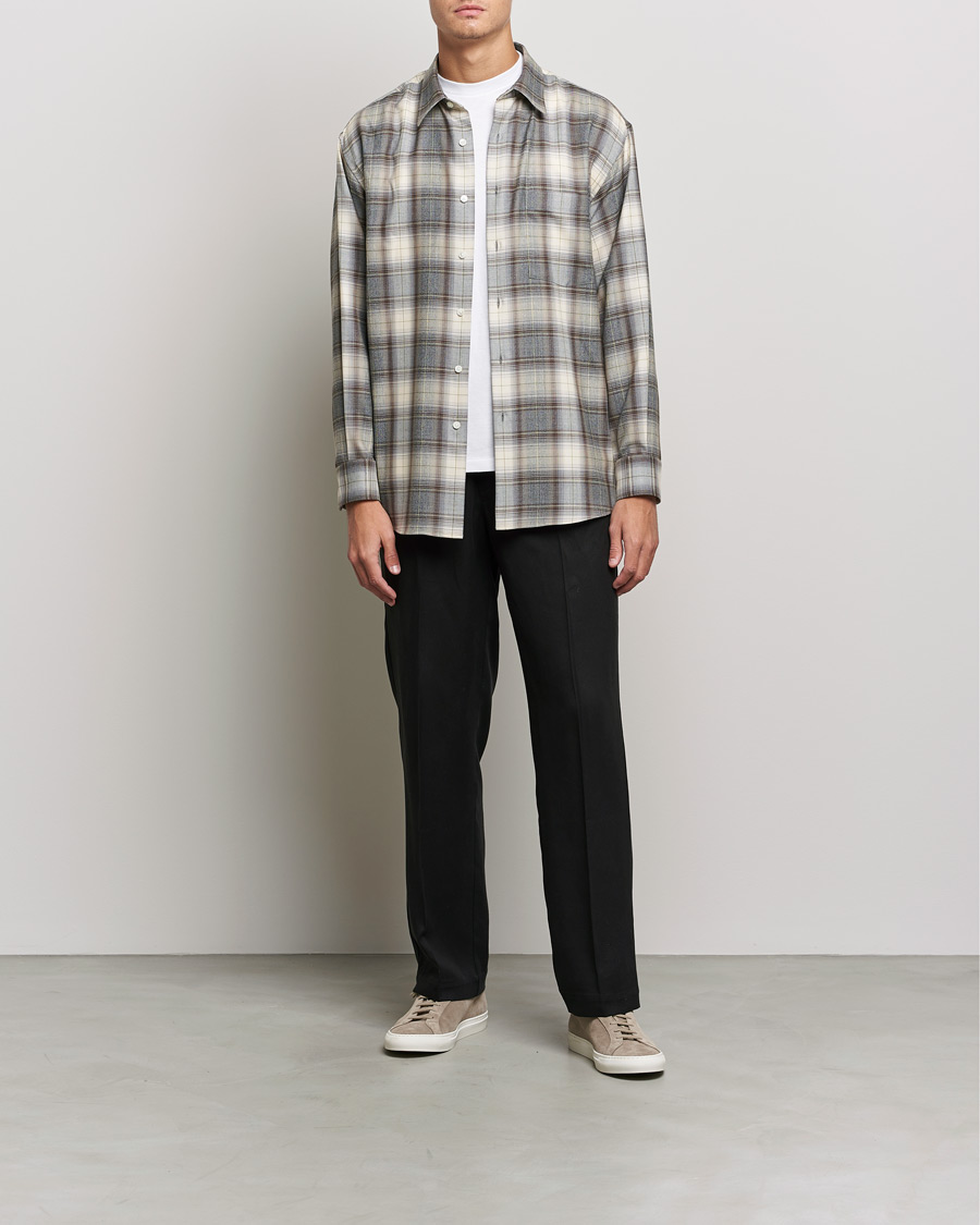 Homme | Chemises | Auralee | Super Light Wool Shirt Brown Check