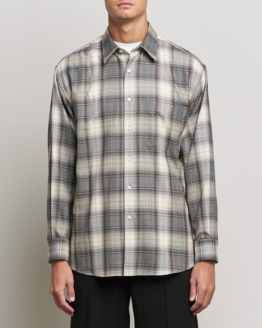 Homme | Chemises | Auralee | Super Light Wool Shirt Brown Check