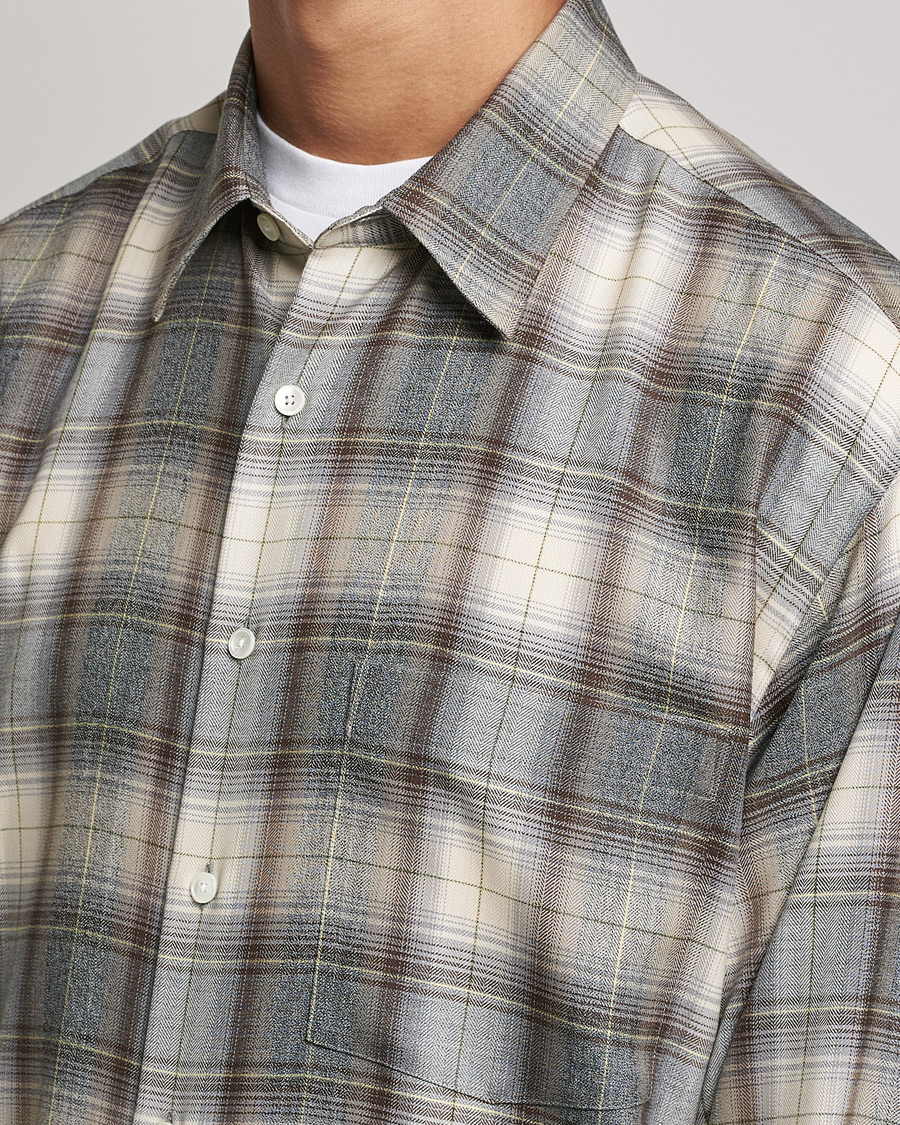 Homme | Chemises | Auralee | Super Light Wool Shirt Brown Check