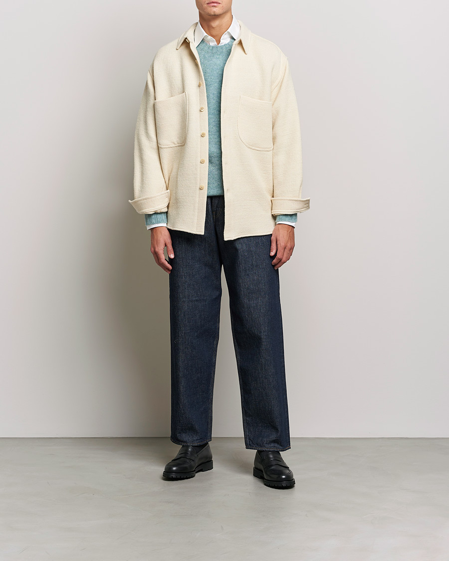 Homme | Chemises | Auralee | Double Pocket Wool Overshirt Ivory