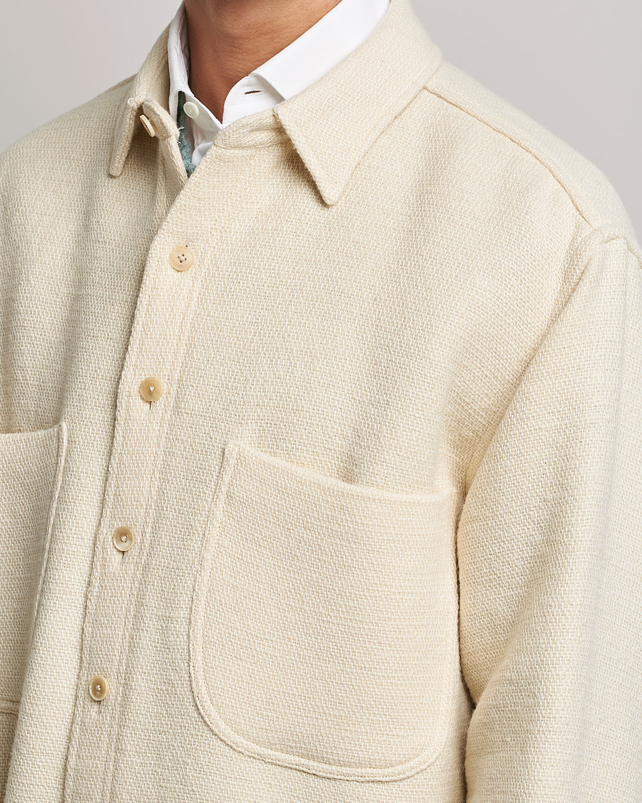 Homme | Chemises | Auralee | Double Pocket Wool Overshirt Ivory