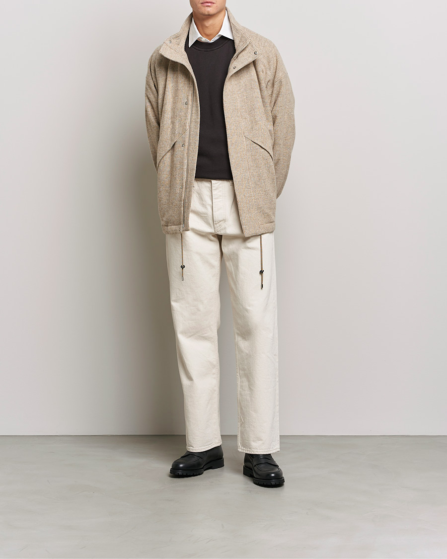 Homme | Manteaux Et Vestes | Auralee | Light Tweed Zip Blouson Beige