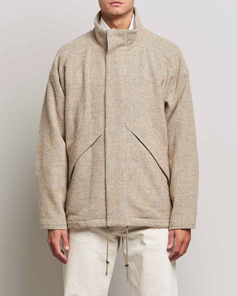 Homme | Manteaux Et Vestes | Auralee | Light Tweed Zip Blouson Beige