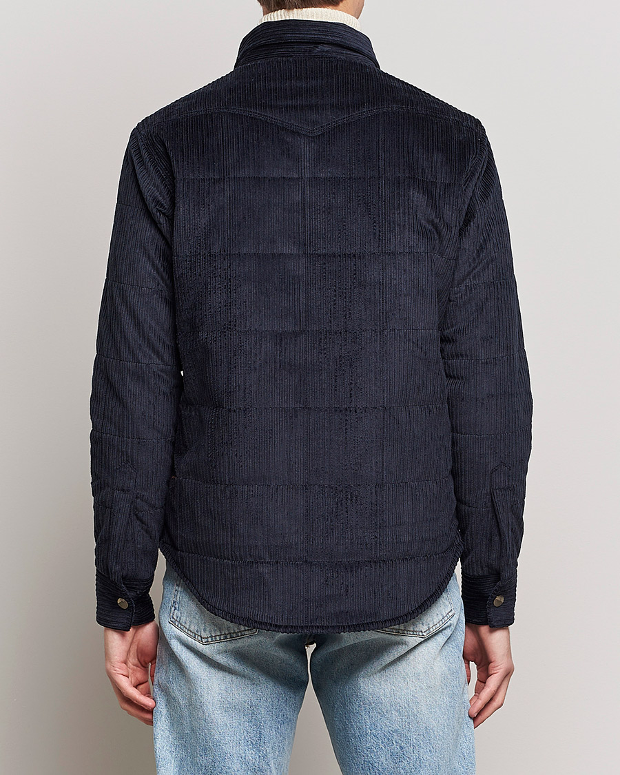 Homme | Chemises | Holubar | Montana Padded Cord Overshirt Dark Blue