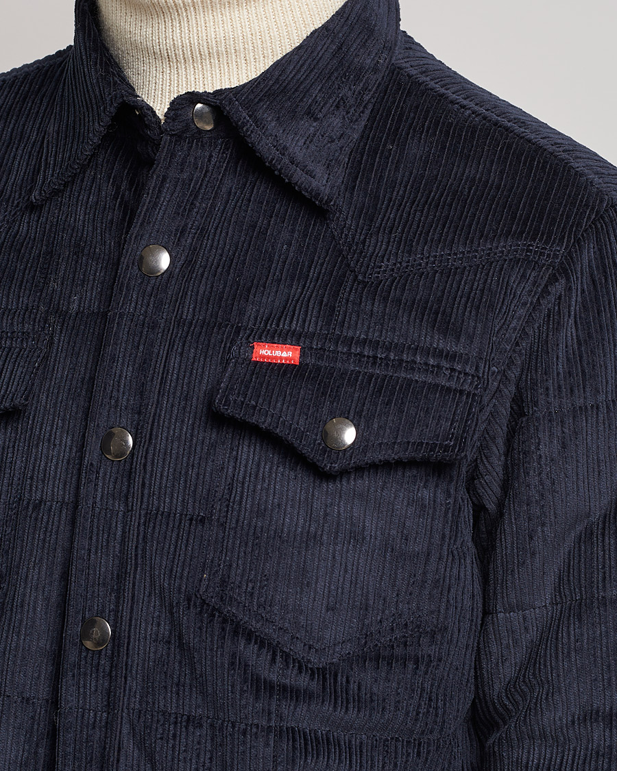 Homme | Chemises | Holubar | Montana Padded Cord Overshirt Dark Blue