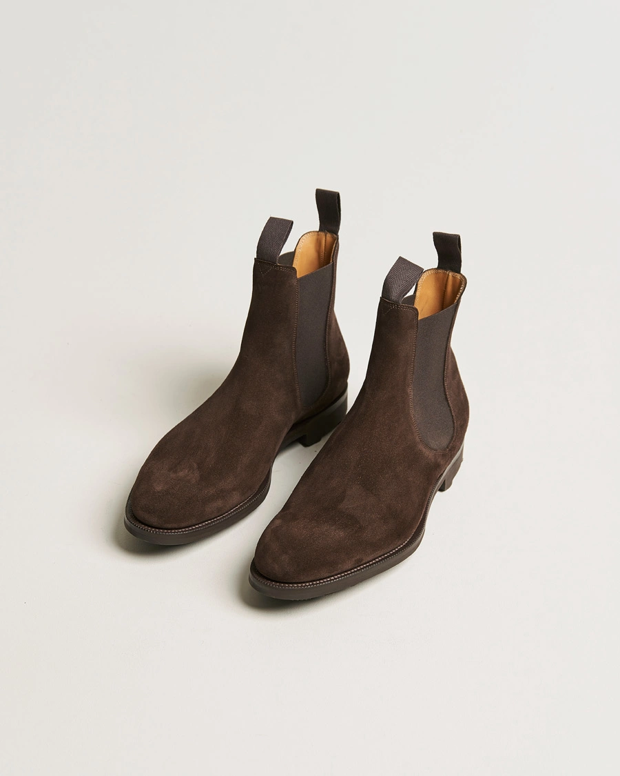 Homme | Sections | Edward Green | Newmarket Suede Chelsea Boot Espresso