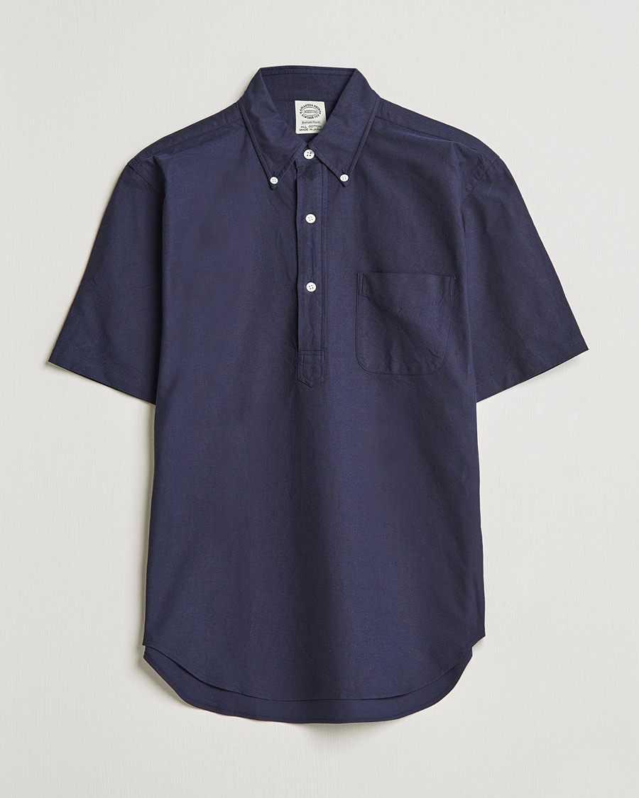 Homme | Chemises | Kamakura Shirts | Vintage Ivy Short Sleeve Popover Shirt Navy
