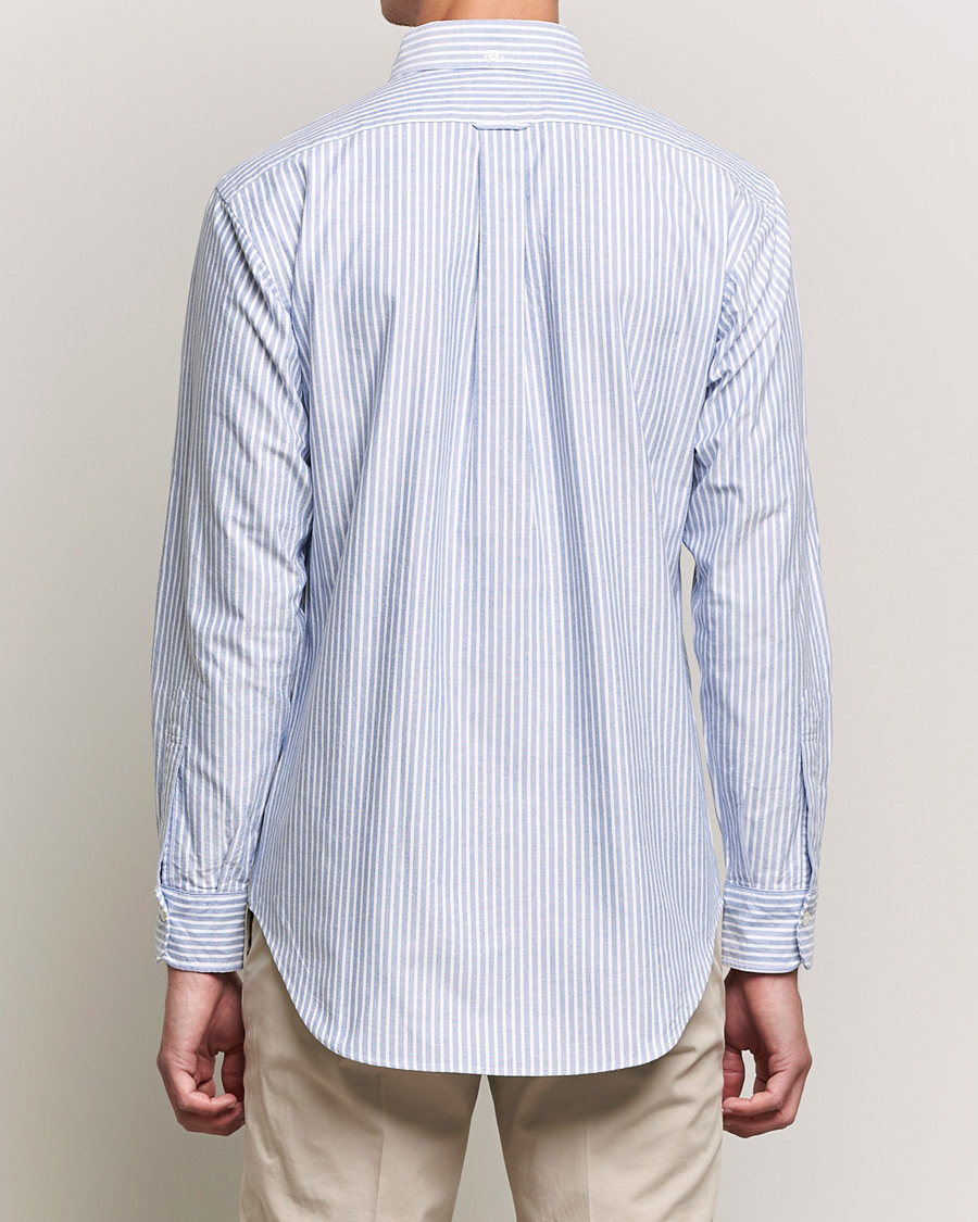 Homme | Chemises | Kamakura Shirts | Vintage Ivy Striped Oxford BD Shirt Light Blue